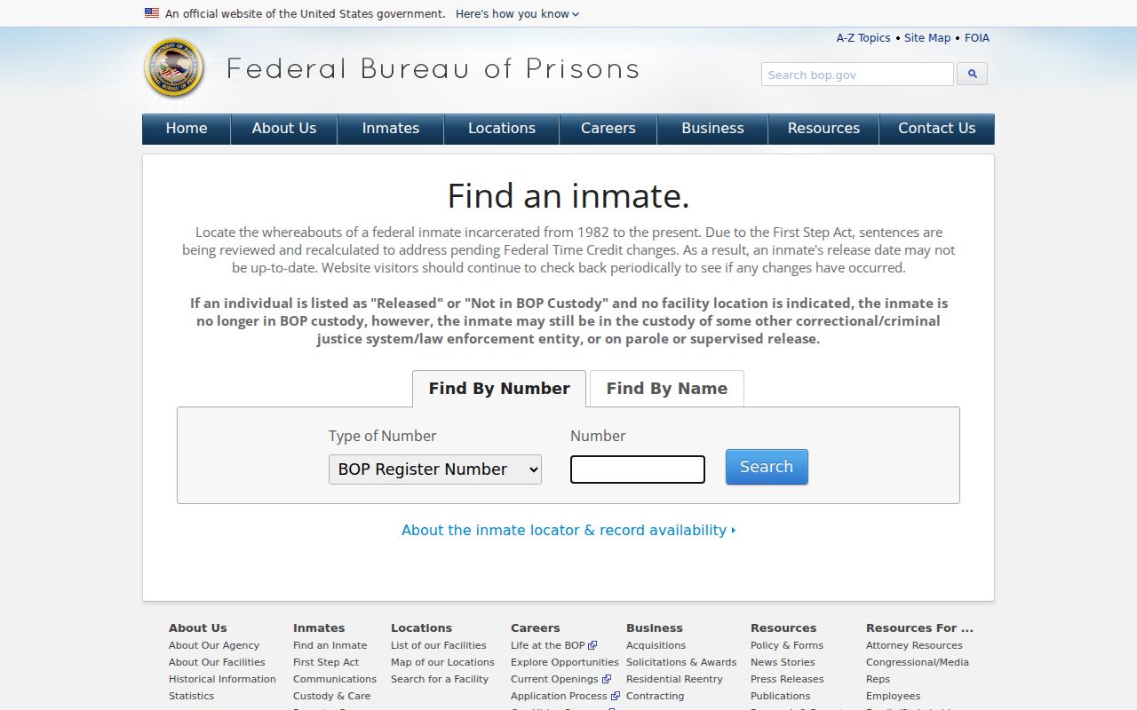 McDuffie County arrest record follow-up in the federal inmate locator
