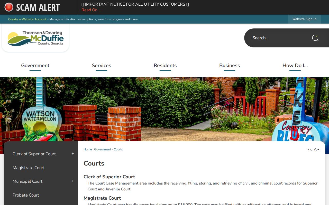McDuffie County criminal court records local courts gateway