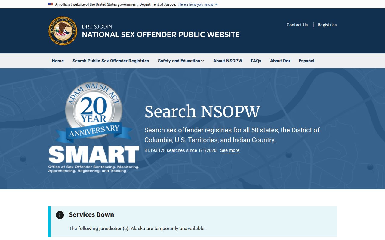 National registry search supporting a McDuffie County offender lookup